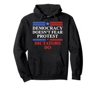 No Kings America Democracy Doesn't Fear Protest Dictators Do Pullover Hoodie