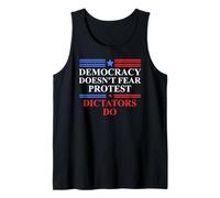 No Kings America Democracy Doesn't Fear Protest Dictators Do Tank Top
