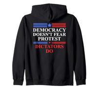 No Kings America Democracy Doesn't Fear Protest Dictators Do Zip Hoodie