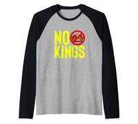 NO Kings Anti Monarchy Democracy Protest Statement Raglan Baseball Tee