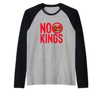 NO Kings Anti Monarchy Democracy Protest Statement Raglan Baseball Tee