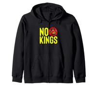 NO KINGS Anti Monarchy Democracy Protest Statement Zip Hoodie