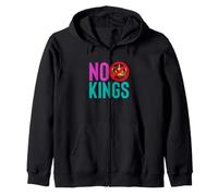 NO KINGS Anti Monarchy Democracy Protest Statement Zip Hoodie