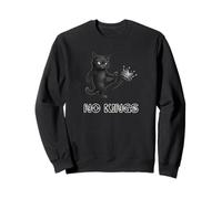 No Kings Black Cat Kicking Crown Protect Democracy Protest Sweatshirt