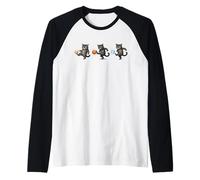 No Kings Cat Kicking Crown Orange Ice Cute Kitty Protest Raglan Baseball Tee