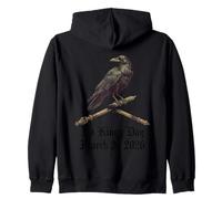 No Kings Day Crow March 28 2026 American Democracy Protest Zip Hoodie