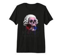 No Kings Day Skull Founding Father Wig Art 2026 Premium T-Shirt
