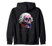 No Kings Day Skull Founding Father Wig Art 2026 Zip Hoodie