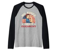 No Kings Fight Oligarchy - Anti-Monarchy Statement Liberty Raglan Baseball Tee