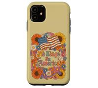 No Kings In America 70s Groovy Floral Vintage Aesthetic Case for iPhone 11