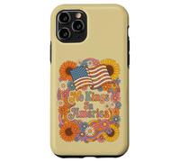 No Kings In America 70s Groovy Floral Vintage Aesthetic Case for iPhone 11 Pro
