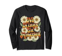No Kings in America 70s Retro Vintage No Kings Day Long Sleeve T-Shirt