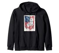 No Kings In America Flag Vintage Zip Hoodie