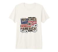 No Kings in America Floral Collage 90s Bootleg Premium T-Shirt