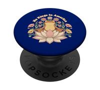 No Kings In America Frog Yoga Retro 70s Vintage PopSockets Adhesive PopGrip