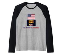 No Kings in America Funny Video Game Raglan Baseball Tee