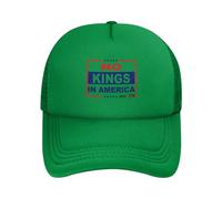 No Kings in America Hat Democracy Protest Progressive Politics Trucker Hats MeshRetro Golf Dad Green