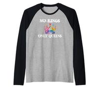 No Kings in America Only Queens Queer Ally Gay Pride LGBTQ Raglan Baseball Tee