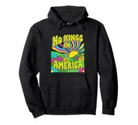 No Kings In America Psychedelic Retro 60s Hippie Sun Pullover Hoodie