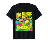 No Kings in America Psychedelic Retro 60s Hippie Sun T-Shirt