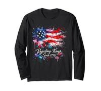 No Kings in America Retro Edgy Protest Long Sleeve T-Shirt