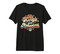 No Kings in America Retro Peace Protest Slogan Message Premium T-Shirt