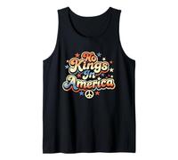 No Kings in America Retro Peace Protest Slogan Message Tank Top