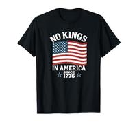 No Kings in America Since 1776 Distressed American Flag 4th T-Shirt
