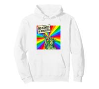 No Kings In America Statue Liberty Rainbow Pop Art LGBTQ Pullover Hoodie