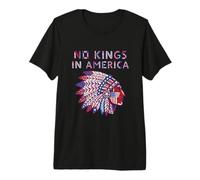 No Kings in America Support Americana Native Indian Premium T-Shirt