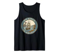 No Kings in America Vintage Colonial Ship Nautical Seal Tank Top
