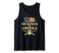 No Kings in America Vintage Patriotic Flag Protest Message Tank Top
