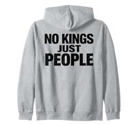 NO KINGS JUST PEOPLE Freedom Equality Statement Minimal Text Zip Hoodie