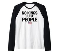 No Kings Just People Freedom Equality USA Flag Text Graphic Raglan Baseball Tee