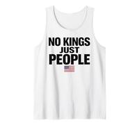 No Kings Just People Freedom Equality USA Flag Text Graphic Tank Top