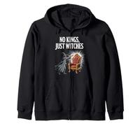 No Kings Just Witches Funny Witchcore Halloween Zip Hoodie