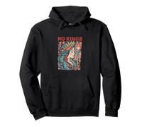 No Kings Liberty Goddess Floral Retro Aesthetic Pullover Hoodie