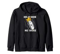 No Kings No Wars Protest Sign Zip Hoodie