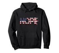 No Kings Nope Protest Sign Horizontal US Flag Pullover Hoodie