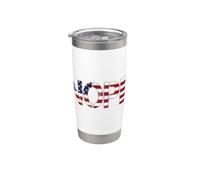 No Kings Nope Protest Sign Horizontal US Flag Stainless Steel Insulated Tumbler