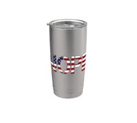 No Kings Nope Protest Sign Horizontal US Flag Stainless Steel Insulated Tumbler