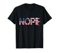 No Kings Nope Protest Sign Horizontal US Flag T-Shirt