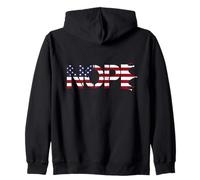 No Kings Nope Protest Sign Horizontal US Flag Zip Hoodie