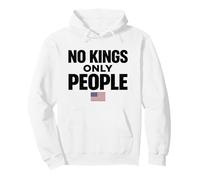 No Kings Only People Freedom Equality USA Flag Protest Text Pullover Hoodie