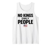 No Kings Only People Freedom Equality USA Flag Protest Text Tank Top