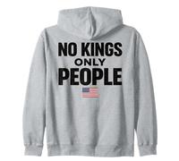 No Kings Only People Freedom Equality USA Flag Protest Text Zip Hoodie
