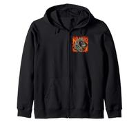 No Kings Protest Panther Snake Tattoo Resist Distressed Zip Hoodie