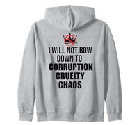 No Kings Protest Sign,Anti Fascism No Corruption No Monarchs Zip Hoodie