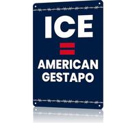 No Kings Protest Signs To Carry Ice Equals American Gestapo Vintage Metal For Home Kitchen Bar Room Garage 8 X 12inch