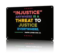 No Kings Protest Signs To Carry Injustice Anywhere Is A Threat Justice Everywhere Vintage Metal America Home Decor For Yard Sign Outdoor Lawn Garden 8x6inch